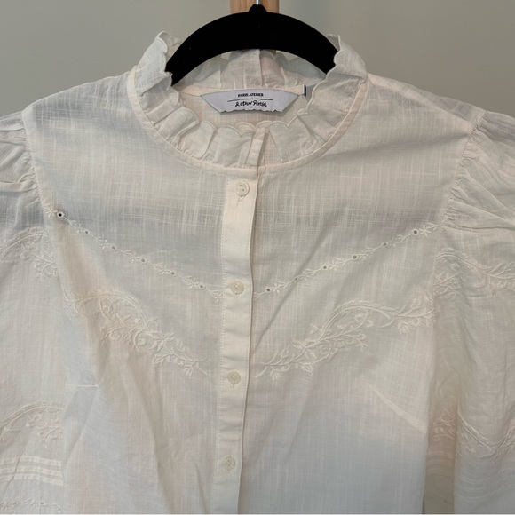 Paris Atelier & Other Stories Embroidered Puff Sleeve
Blouse. 100% Cotton. Sz. 2 - Picture 6 of 10
